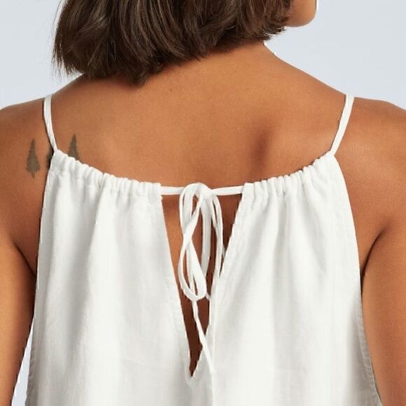 NWT Everlane The Linen Apron Dress in White Small Sustainable - Picture 4 of 6
